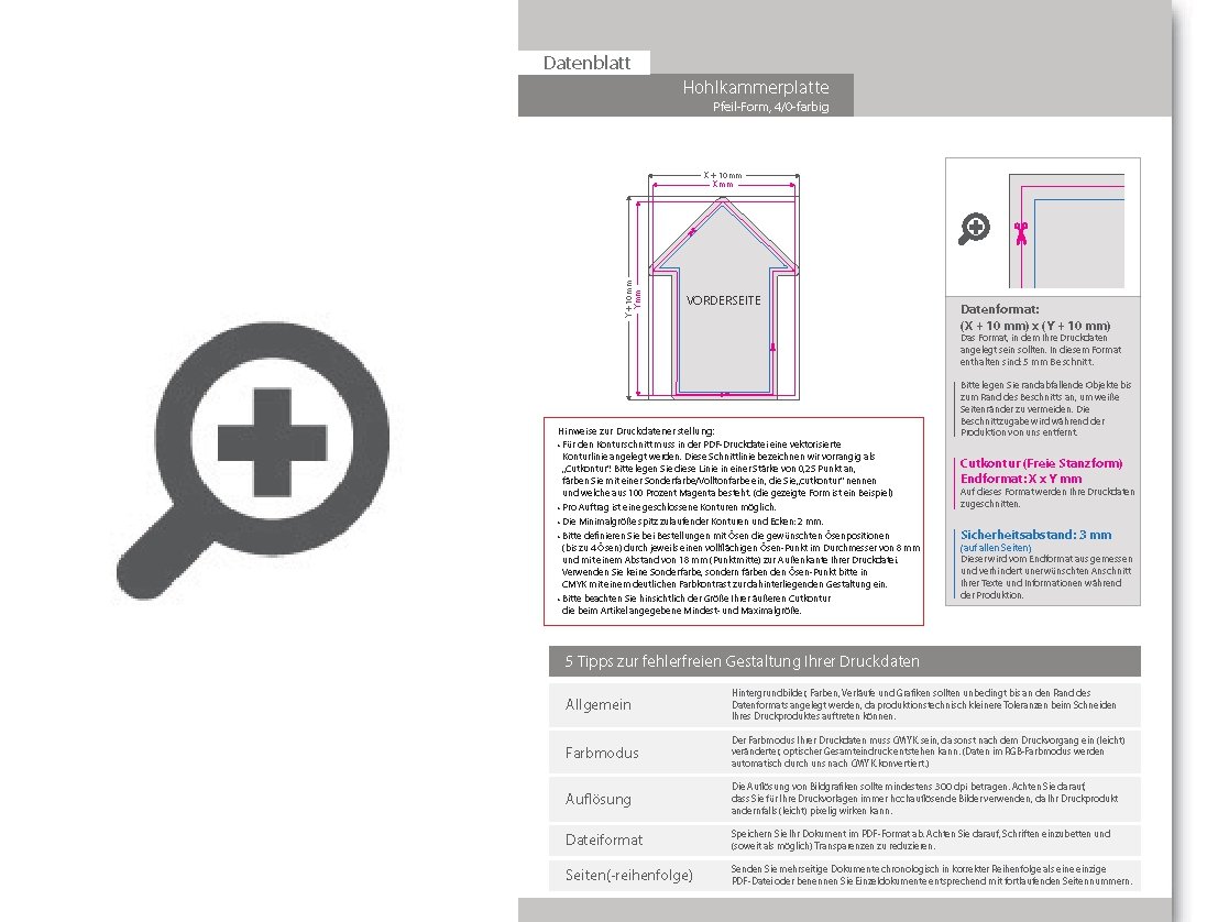 Product Bild hohlkammerplatte_in_pfeil-form_konturgefr__st___einseitig_4_0-farbig_bedruckt